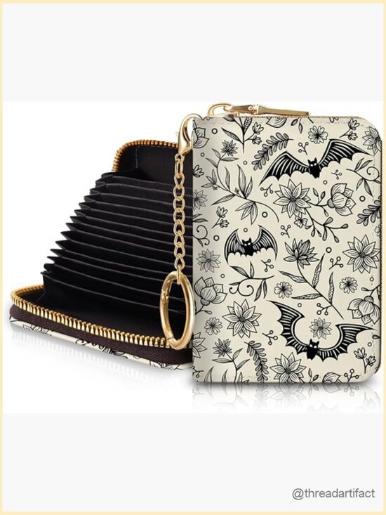 Accessories - Gothic Bat RFID Credit Card Holder with 12 Slots and Keychain
